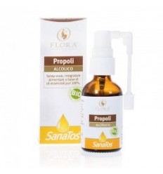 BIO SANATOS PROPOLIS Z ALKOHOLOM Z ETERIČNIMI OLJI V SPREJU 30 ml, ustni sprej
